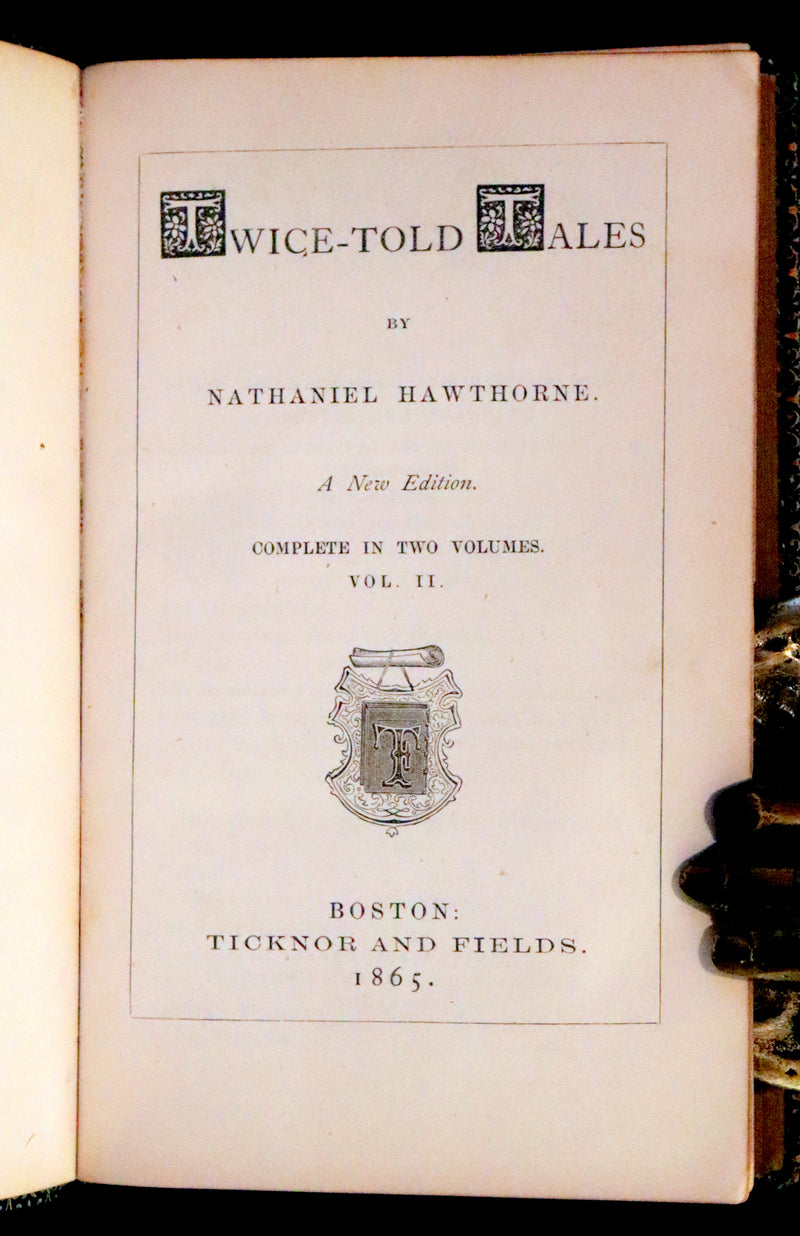 1865 Rare Book set - Twice-Told Tales by Nathaniel Hawthorne.