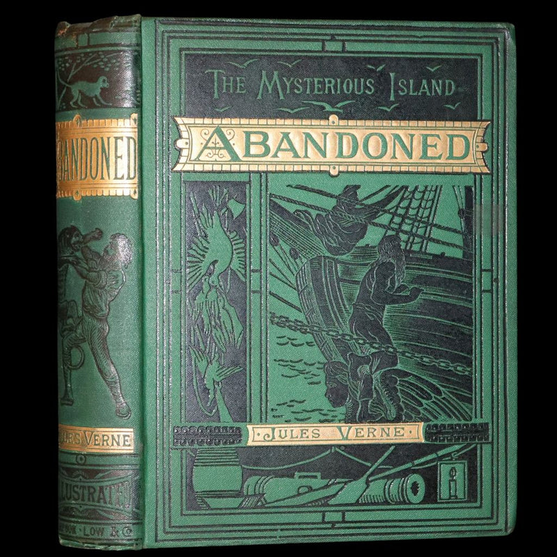 1886 Rare Books - Abandoned (The Mysterious Island) by Jules Verne. Illustrated.