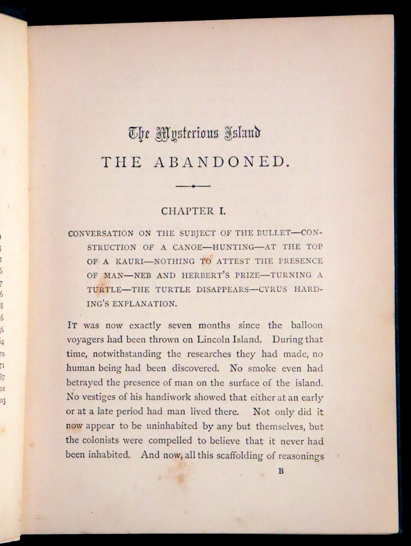 1886 Rare Books - Abandoned (The Mysterious Island) by Jules Verne. Illustrated.