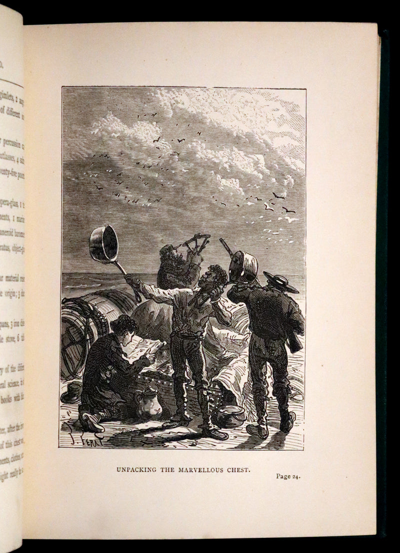 1886 Rare Books - Abandoned (The Mysterious Island) by Jules Verne. Illustrated.
