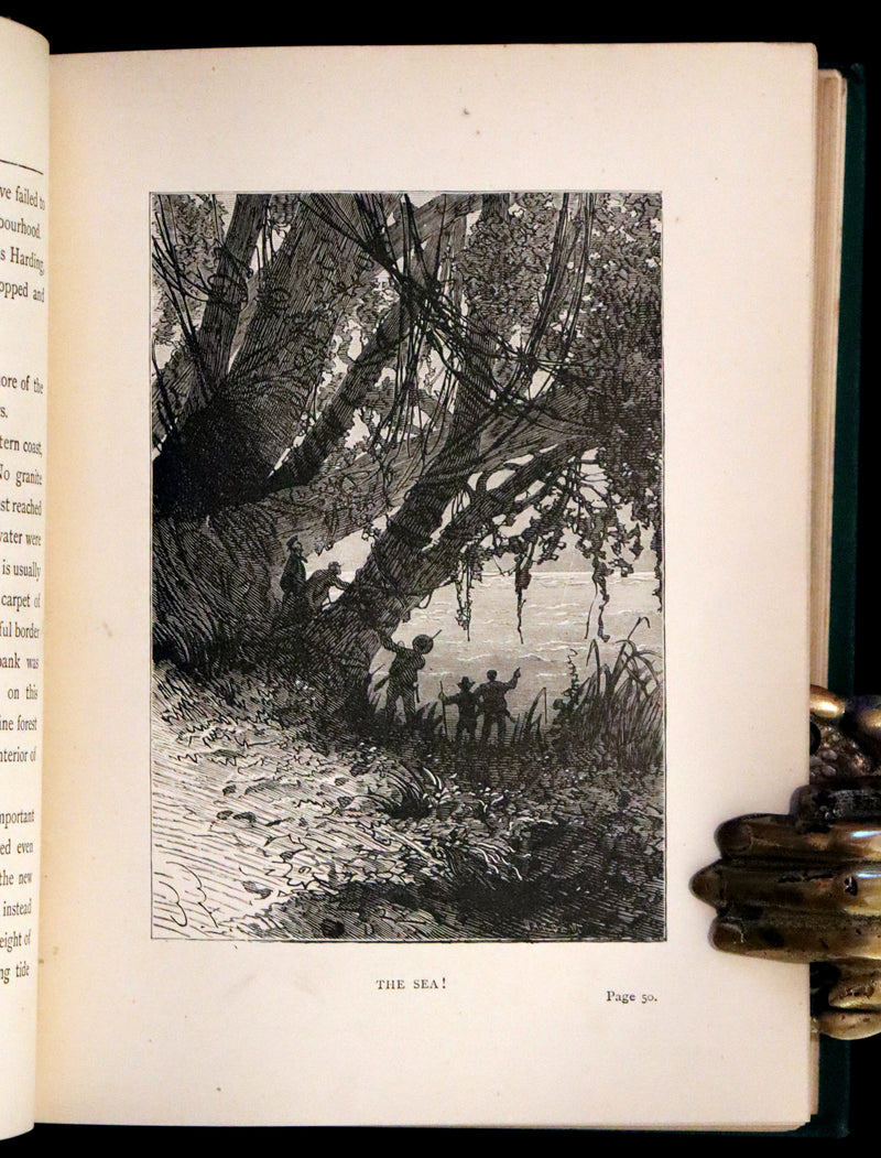 1886 Rare Books - Abandoned (The Mysterious Island) by Jules Verne. Illustrated.