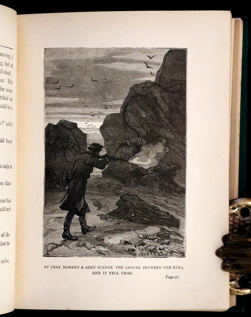 1886 Rare Books - Abandoned (The Mysterious Island) by Jules Verne. Illustrated.