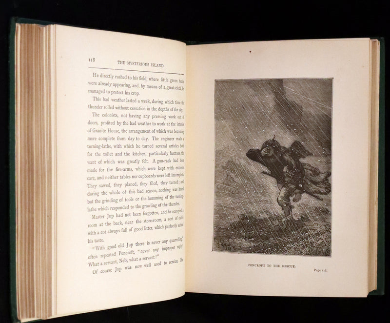 1886 Rare Books - Abandoned (The Mysterious Island) by Jules Verne. Illustrated.