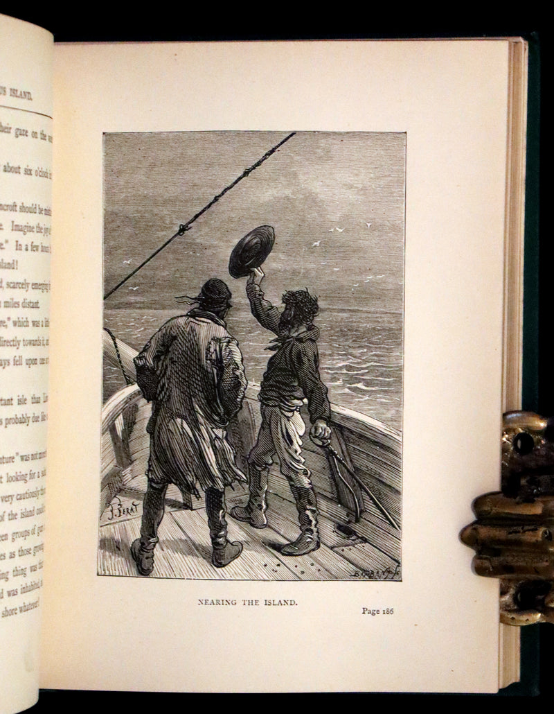 1886 Rare Books - Abandoned (The Mysterious Island) by Jules Verne. Illustrated.