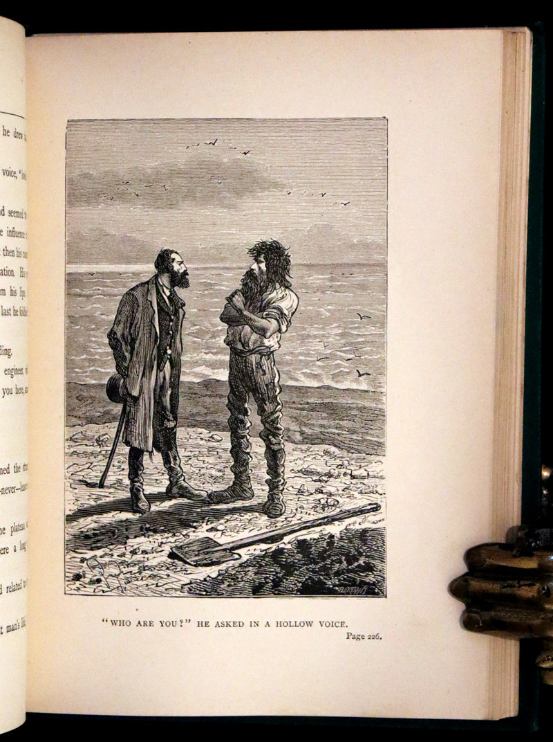 1886 Rare Books - Abandoned (The Mysterious Island) by Jules Verne. Illustrated.