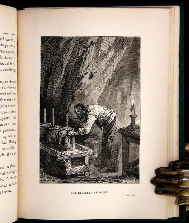 1886 Rare Books - Abandoned (The Mysterious Island) by Jules Verne. Illustrated.