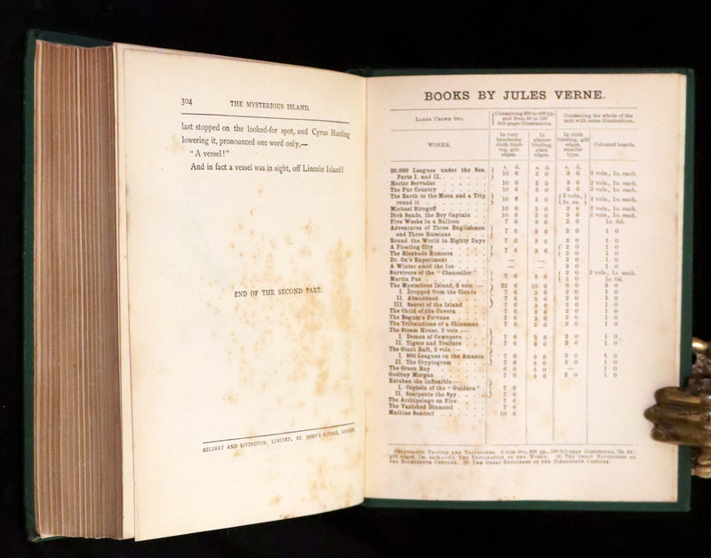 1886 Rare Books - Abandoned (The Mysterious Island) by Jules Verne. Illustrated.