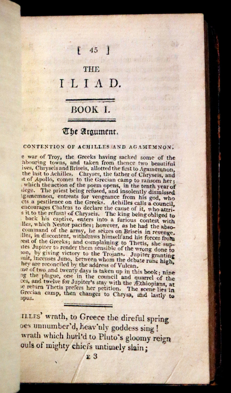 1807 Scarce Complete Book Set - The Odyssey and Iliad by Homer. Illustrations and Maps.