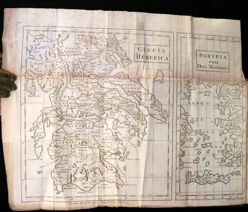 1807 Scarce Complete Book Set - The Odyssey and Iliad by Homer. Illustrations and Maps.