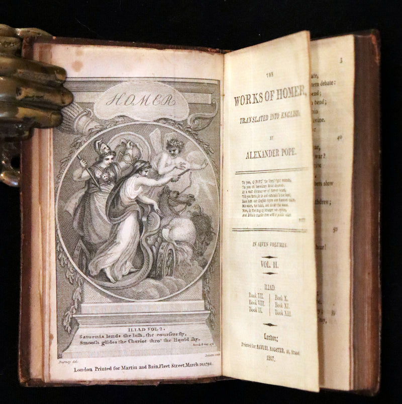 1807 Scarce Complete Book Set - The Odyssey and Iliad by Homer. Illustrations and Maps.