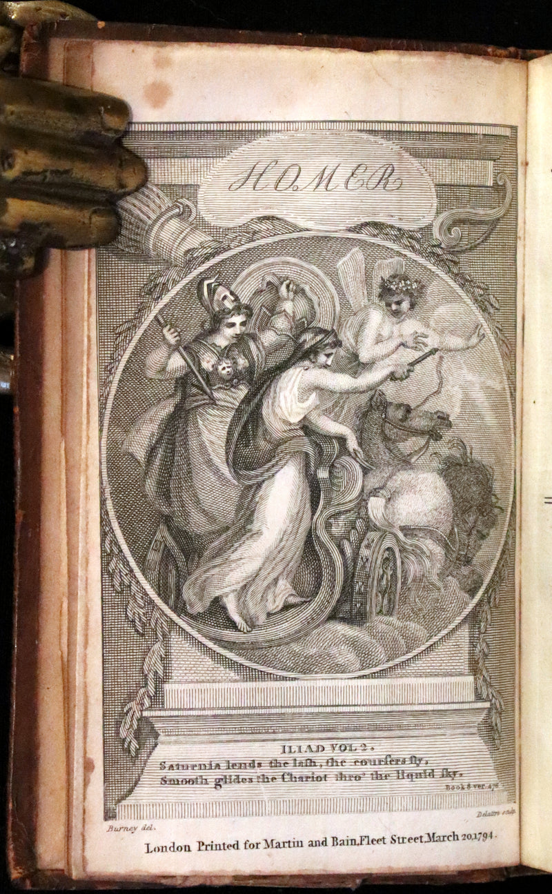 1807 Scarce Complete Book Set - The Odyssey and Iliad by Homer. Illustrations and Maps.