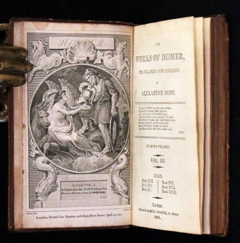 1807 Scarce Complete Book Set - The Odyssey and Iliad by Homer. Illustrations and Maps.