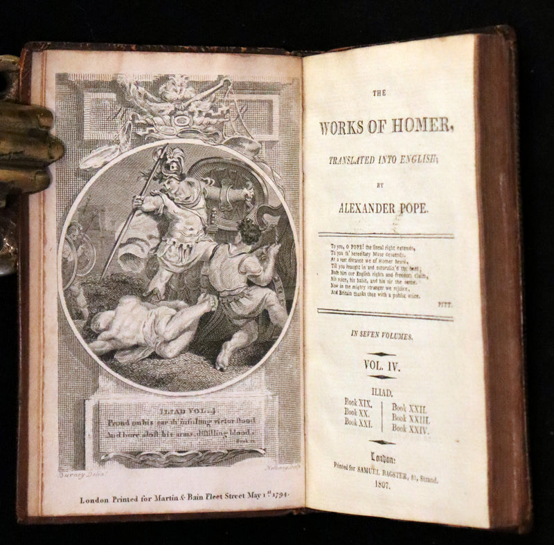 1807 Scarce Complete Book Set - The Odyssey and Iliad by Homer. Illustrations and Maps.