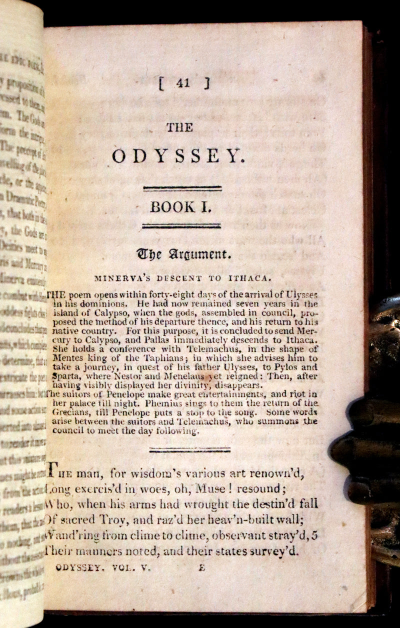 1807 Scarce Complete Book Set - The Odyssey and Iliad by Homer. Illustrations and Maps.