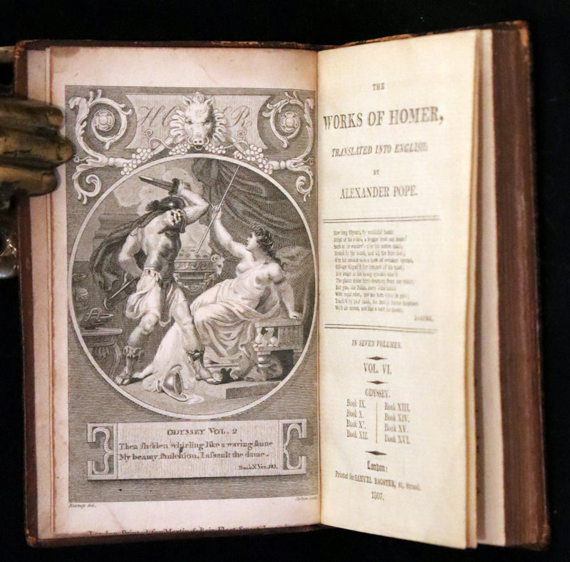 1807 Scarce Complete Book Set - The Odyssey and Iliad by Homer. Illustrations and Maps.