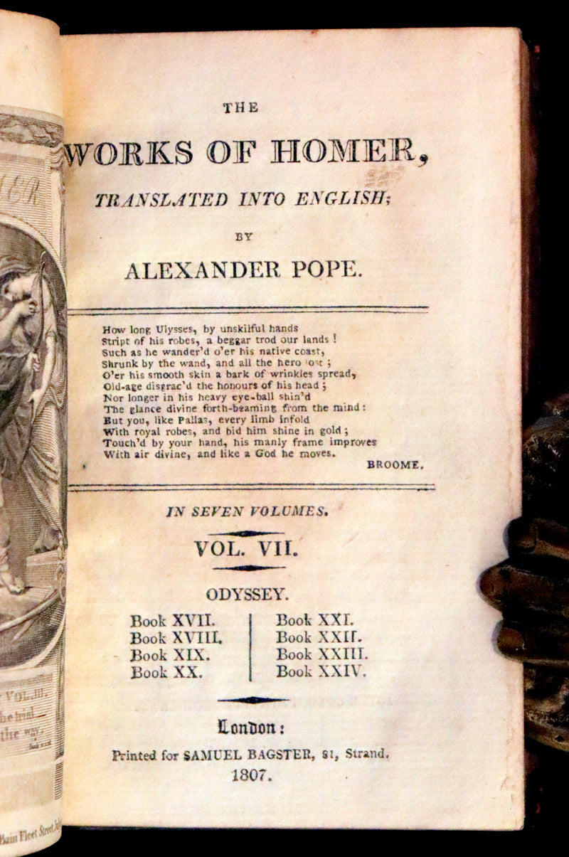 1807 Scarce Complete Book Set - The Odyssey and Iliad by Homer. Illustrations and Maps.