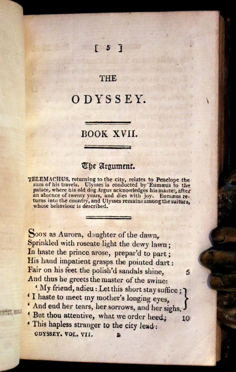 1807 Scarce Complete Book Set - The Odyssey and Iliad by Homer. Illustrations and Maps.
