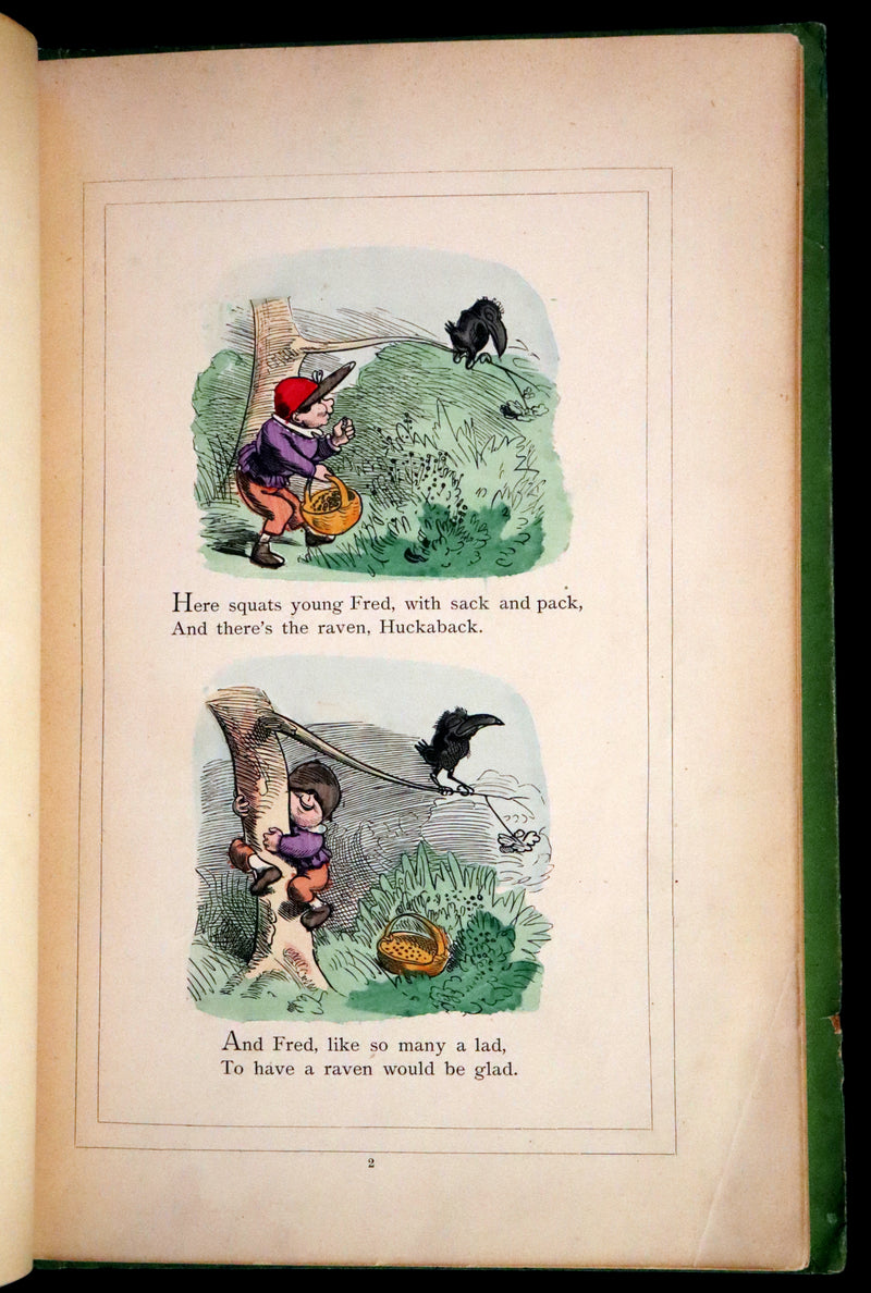 1874 Scarce First Edition - Jack Huckaback, The Scapegrace Raven by Wilhelm Busch.