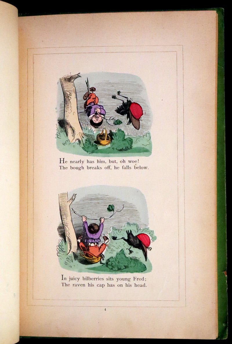 1874 Scarce First Edition - Jack Huckaback, The Scapegrace Raven by Wilhelm Busch.