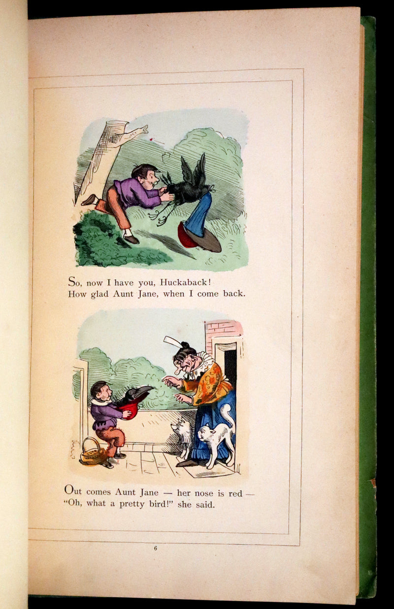 1874 Scarce First Edition - Jack Huckaback, The Scapegrace Raven by Wilhelm Busch.