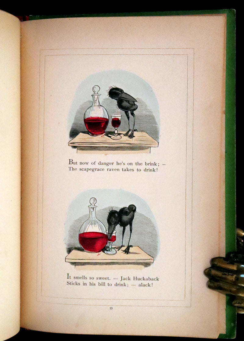 1874 Scarce First Edition - Jack Huckaback, The Scapegrace Raven by Wilhelm Busch.