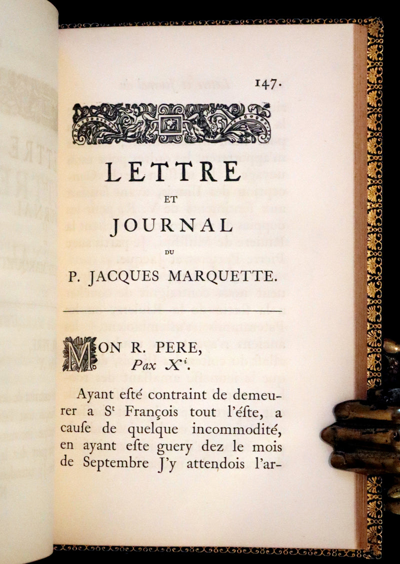 1855 Scarce French Edition - Travels and Discoveries of Father Marquette in 1673. Michigan and Mississippi.