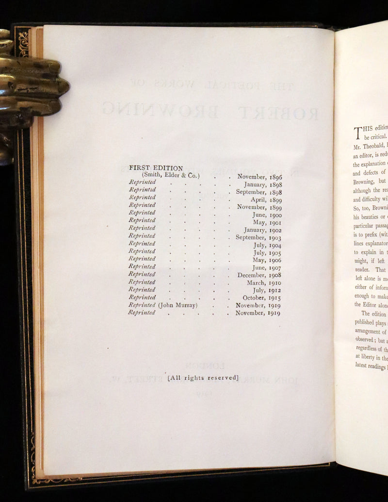 1919 Exquisite Bayntun Mocco Binding - The Poetical Works of Robert Browning.