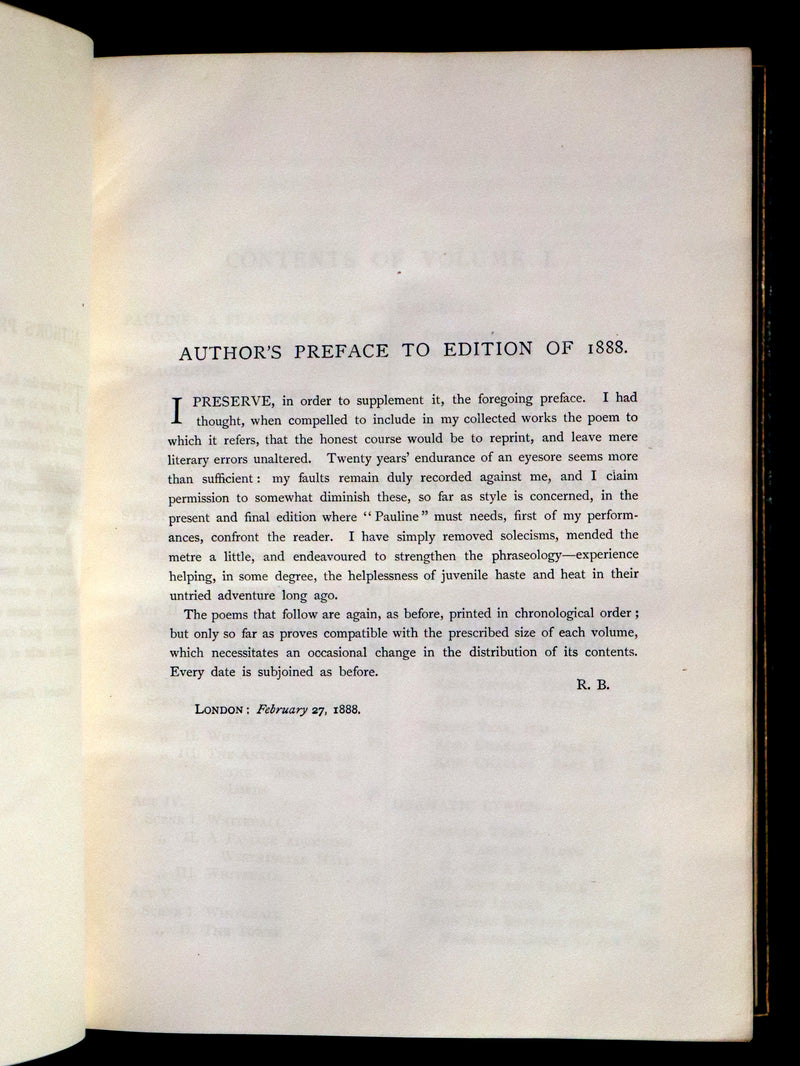 1919 Exquisite Bayntun Mocco Binding - The Poetical Works of Robert Browning.