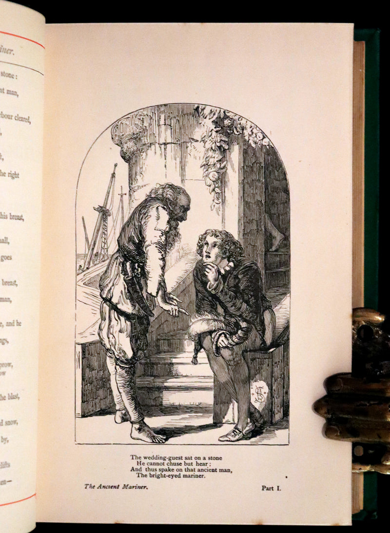 1880 Rare Victorian Book - The Poetical Works of Samuel Taylor Coleridge. Illustrated.