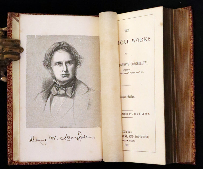 1862 Rare Victorian Book - The Poetical Works of Longfellow Illustrated by Sir John Gilbert.