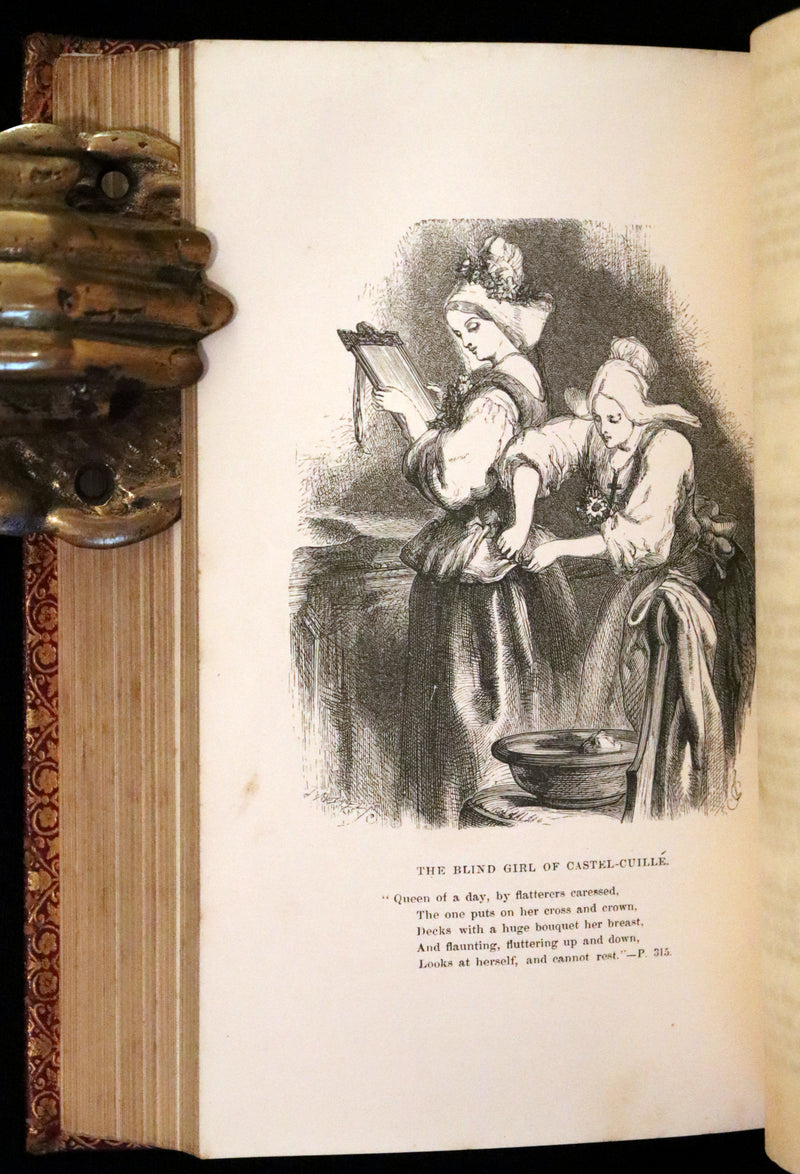 1862 Rare Victorian Book - The Poetical Works of Longfellow Illustrated by Sir John Gilbert.