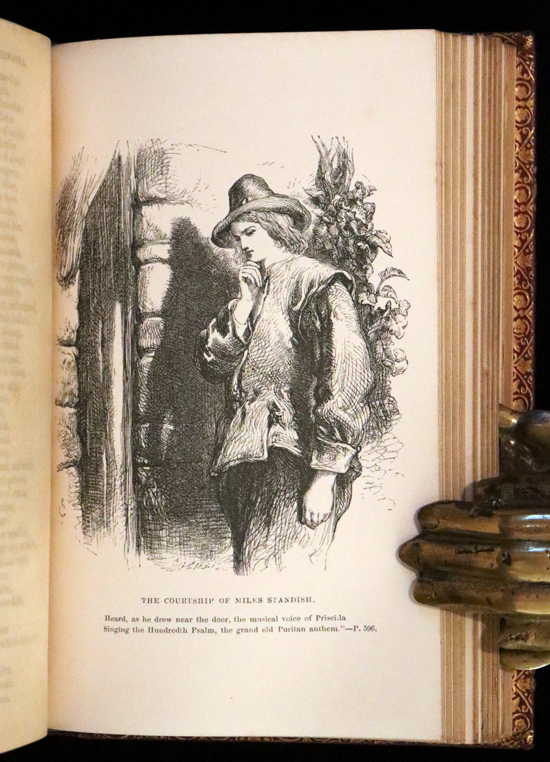 1862 Rare Victorian Book - The Poetical Works of Longfellow Illustrated by Sir John Gilbert.