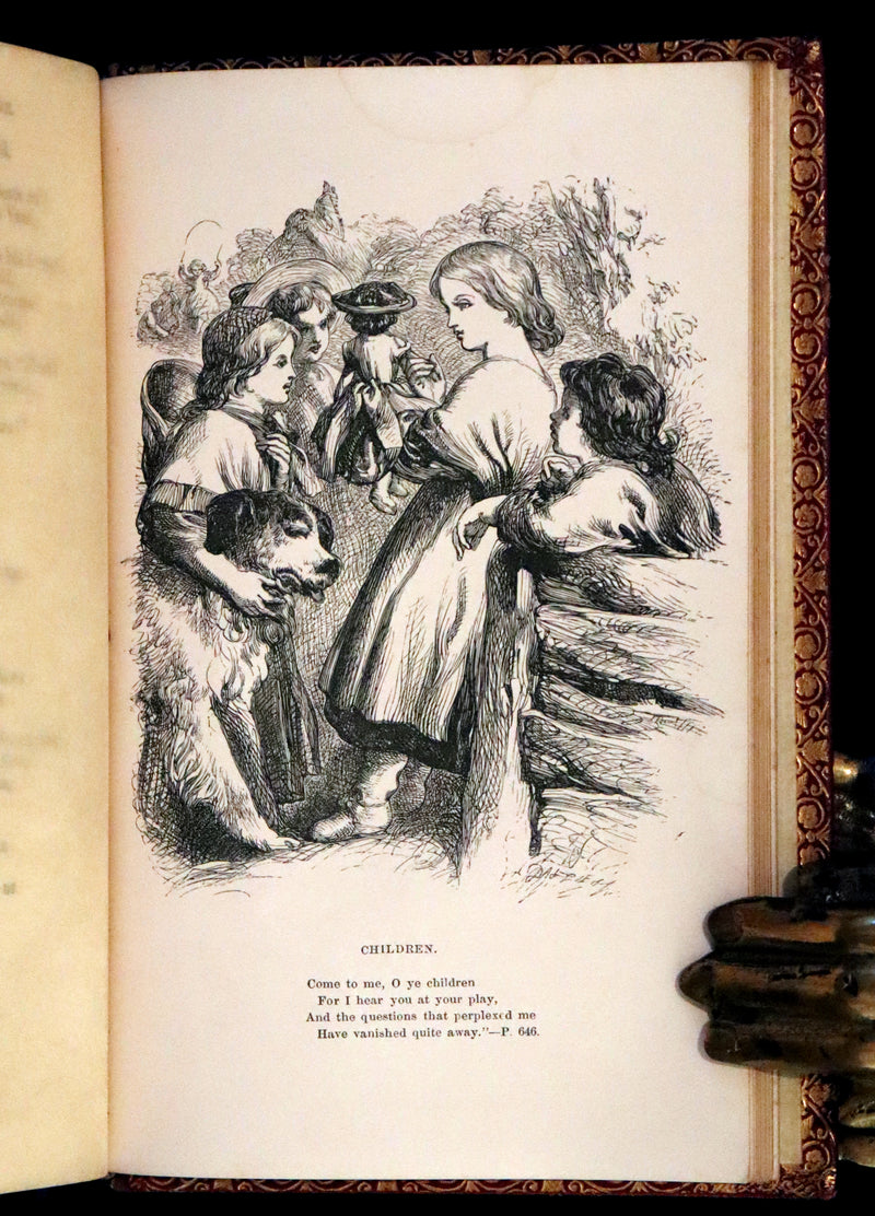 1862 Rare Victorian Book - The Poetical Works of Longfellow Illustrated by Sir John Gilbert.