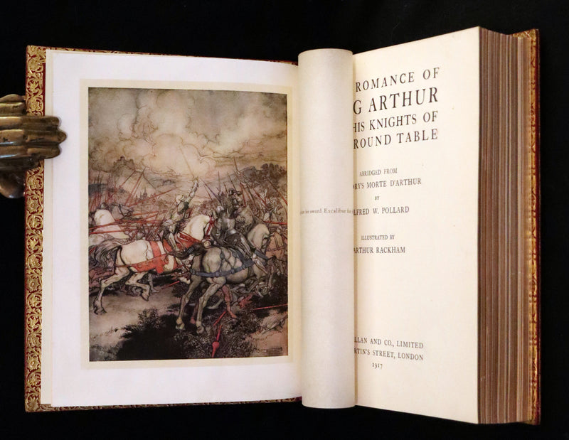 1917 Rare First Edition bound by Bayntun - The Romance of King Arthur illustrated by Arthur Rackham.