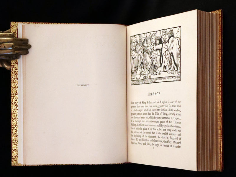1917 Rare First Edition bound by Bayntun - The Romance of King Arthur illustrated by Arthur Rackham.