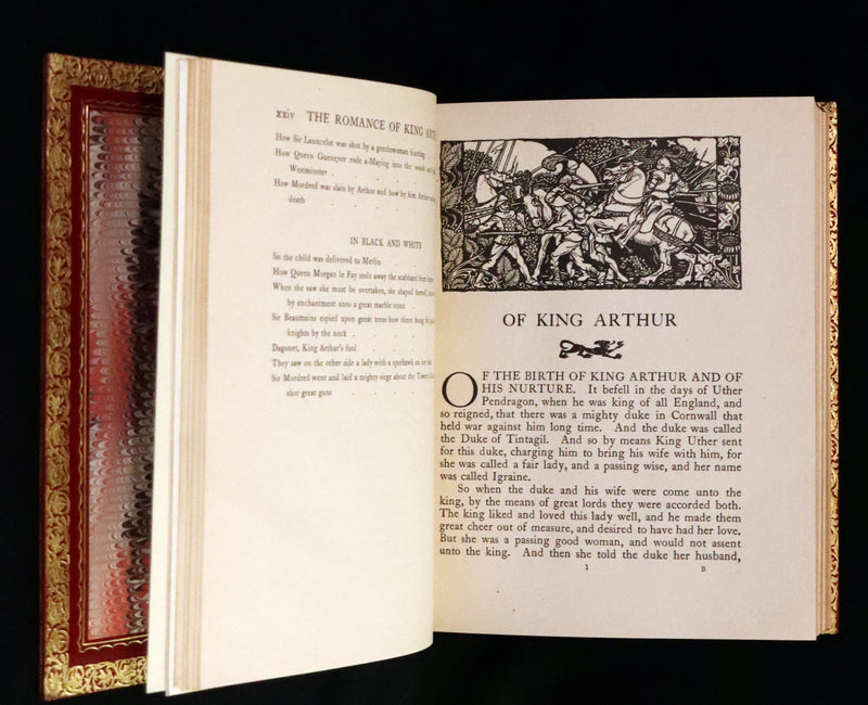 1917 Rare First Edition bound by Bayntun - The Romance of King Arthur illustrated by Arthur Rackham.