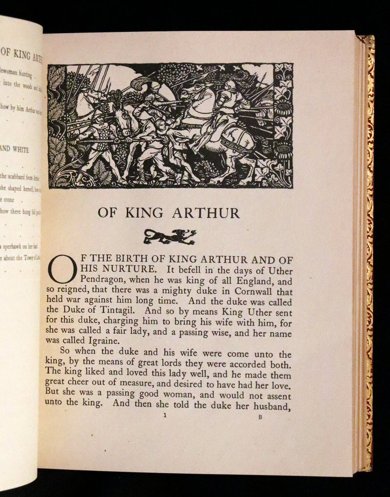 1917 Rare First Edition bound by Bayntun - The Romance of King Arthur illustrated by Arthur Rackham.