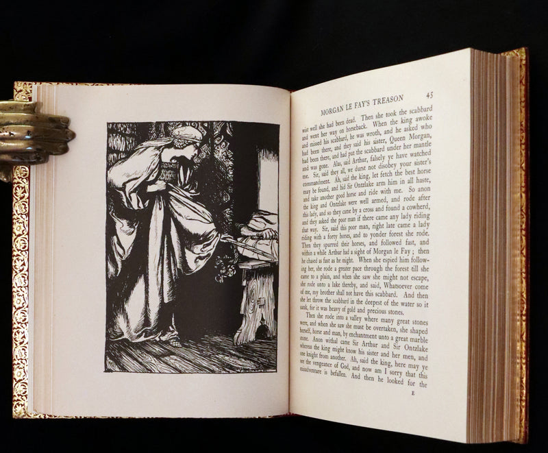 1917 Rare First Edition bound by Bayntun - The Romance of King Arthur illustrated by Arthur Rackham.