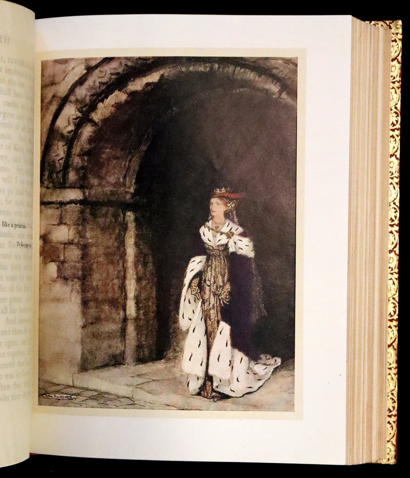1917 Rare First Edition bound by Bayntun - The Romance of King Arthur illustrated by Arthur Rackham.
