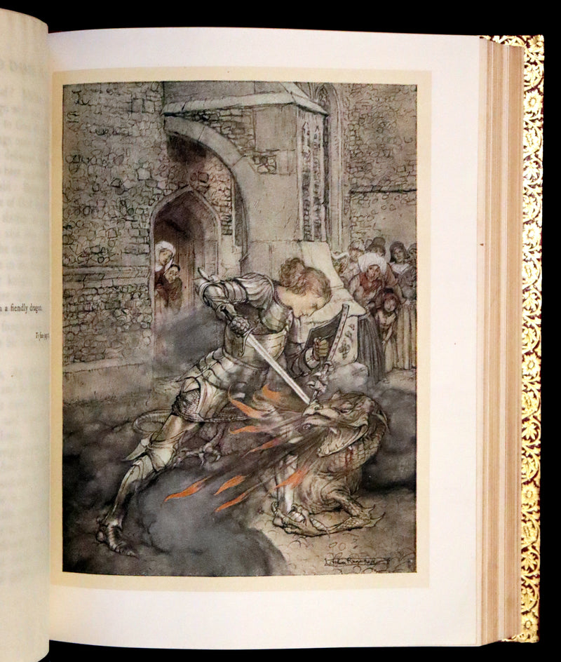 1917 Rare First Edition bound by Bayntun - The Romance of King Arthur illustrated by Arthur Rackham.