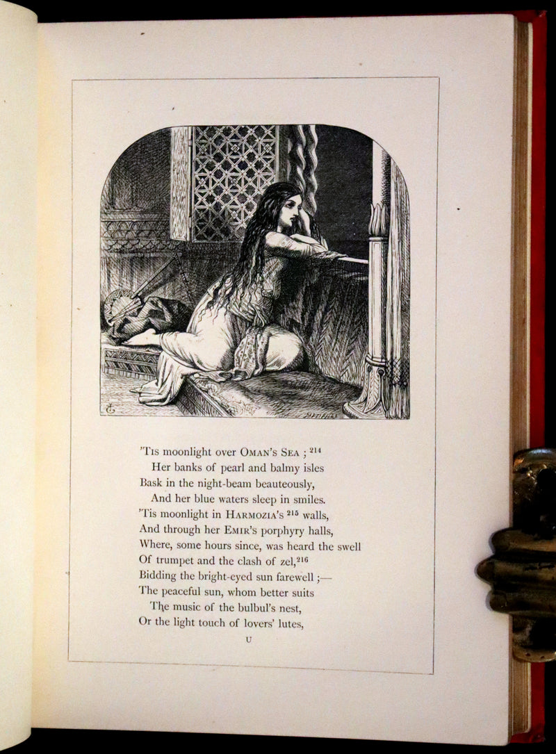 1880 Rare Book - Lalla Rookh an Oriental Romance by Thomas Moore illustrated by John Tenniel.