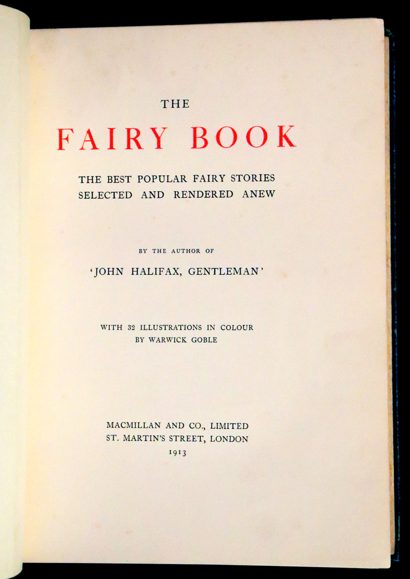 1913 Rare First Edition - The Fairy Book Illustrated in color by Warwick Goble.