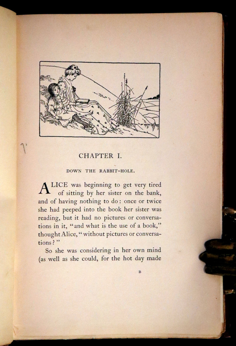 1908 Rare Book - Alice's Adventures in Wonderland Illustrated by Amy Millicent Sowerby. 1st US Edition.