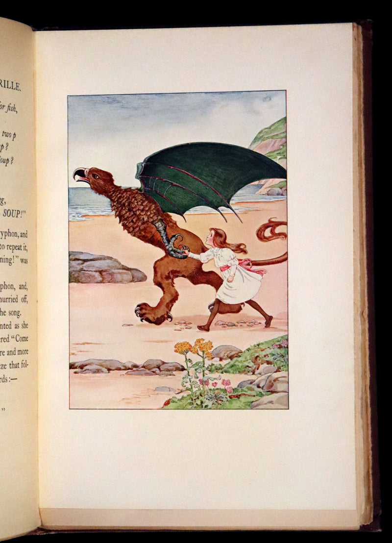 1908 Rare Book - Alice's Adventures in Wonderland Illustrated by Amy Millicent Sowerby. 1st US Edition.