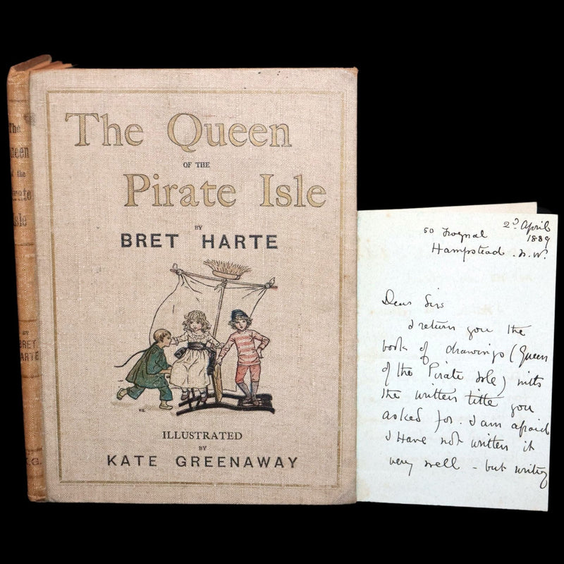 1886 Rare First Edition - The Queen of the Pirate Isle with an autograph letter signed by Kate Greenaway.