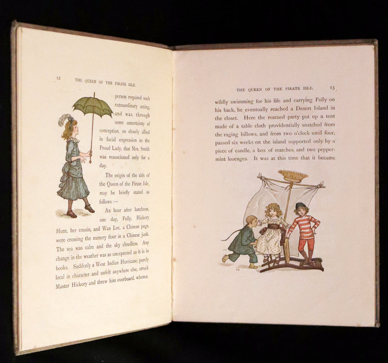 1886 Rare First Edition - The Queen of the Pirate Isle with an autograph letter signed by Kate Greenaway.