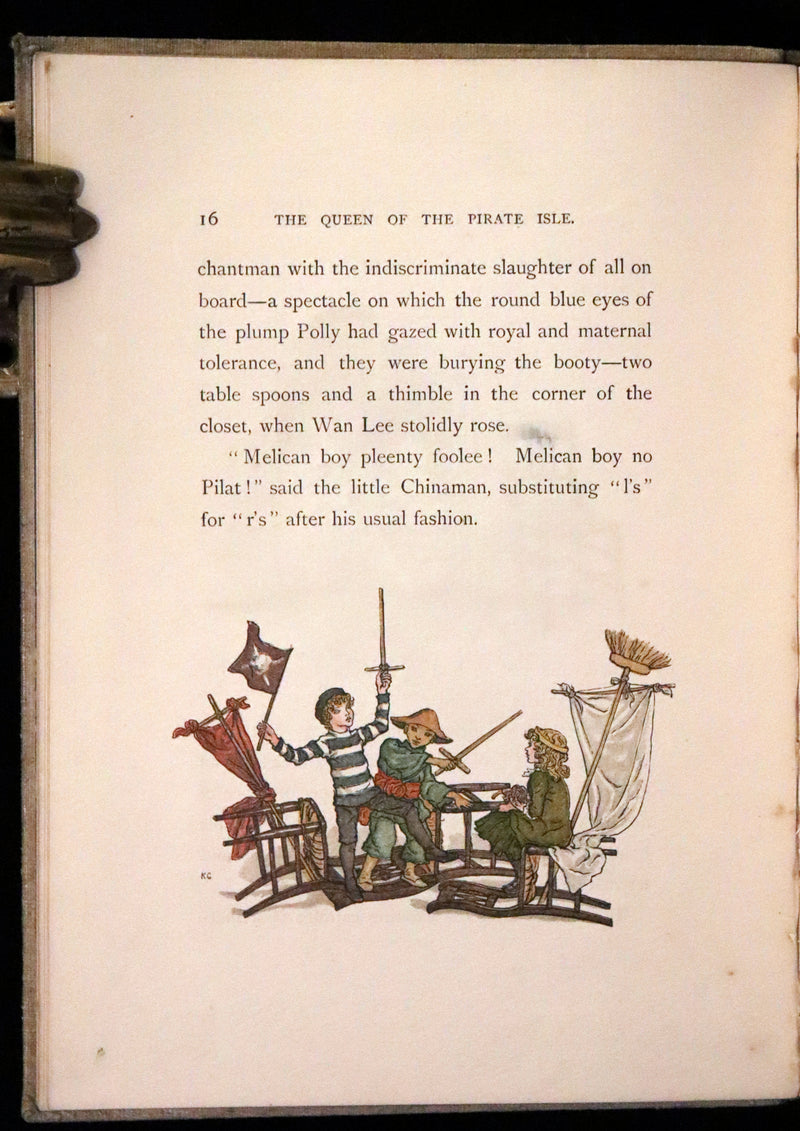 1886 Rare First Edition - The Queen of the Pirate Isle with an autograph letter signed by Kate Greenaway.