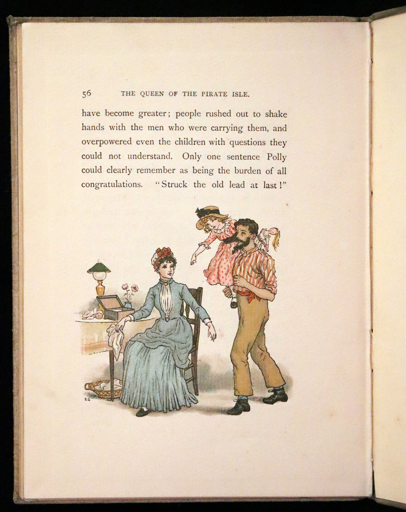 1886 Rare First Edition - The Queen of the Pirate Isle with an autograph letter signed by Kate Greenaway.