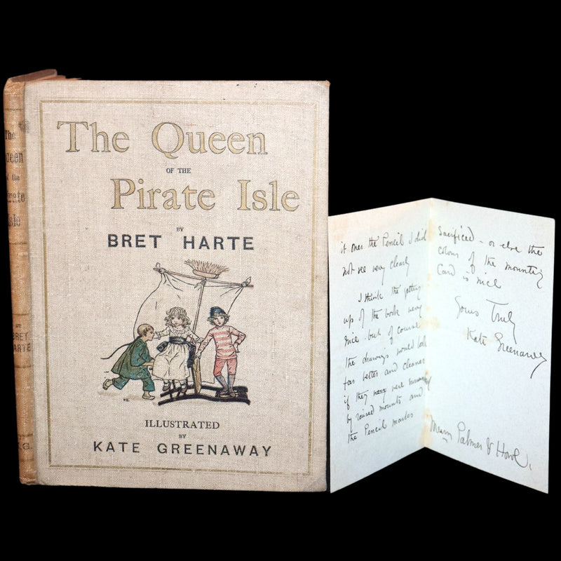 1886 Rare First Edition - The Queen of the Pirate Isle with an autograph letter signed by Kate Greenaway.