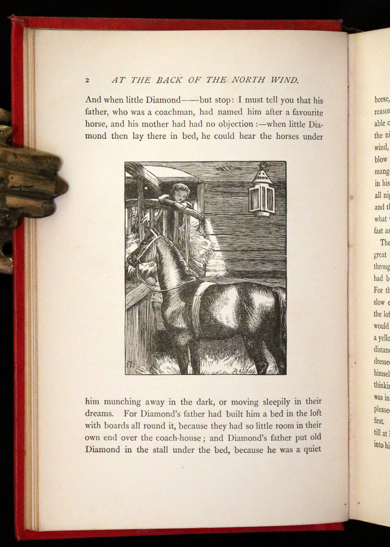 1890 Scarce Edition - At The Back of The North Wind Illustrated by Arthur Hughes.